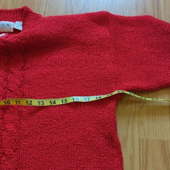 Vintage Sterling Harris Red Pearl Mock Neck Sweater Size Small - Picture 3 of 6